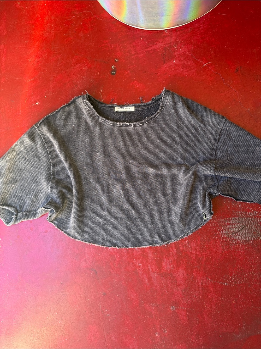 We The Free Black Ribbed Cropped Tee for Kids